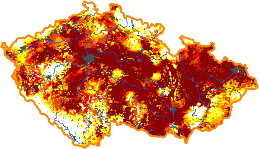 Intenzita sucha - 1. červenec 2012