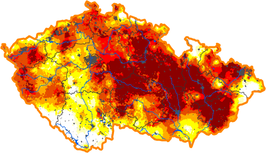 Intenzita sucha - 15. červenec 2018