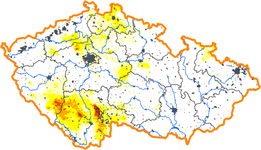 Intenzita sucha - 20. říjen 2019