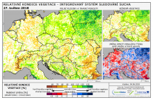 Dopady na vegetaci - Evropa - 27. květen 2018