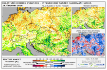 Dopady na vegetaci - Evropa - 29. červenec 2018