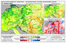 Dopady na vegetaci - Evropa - 31. březen 2019