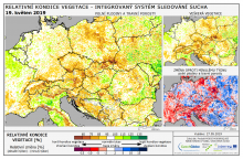 Dopady na vegetaci - Evropa - 19. květen 2019