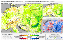 Dopady na vegetaci - Evropa - 9. červen 2019