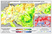 Dopady na vegetaci - Evropa - 30. červen 2019