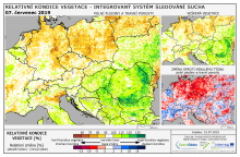 Dopady na vegetaci - Evropa - 7. červenec 2019