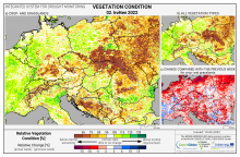 Dopady na vegetaci - Evropa - 2. květen 2022