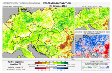 Dopady na vegetaci - Evropa - 21. červenec 2024