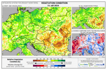 Dopady na vegetaci - Evropa - 15. září 2024