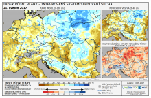 Index půdní vláhy - Evropa - 21. květen 2017