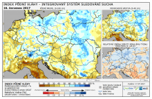 Index půdní vláhy - Evropa - 16. červenec 2017