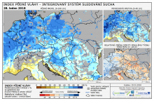 Index půdní vláhy - Evropa - 28. leden 2018