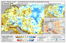 Index půdní vláhy - Evropa - 21. červenec 2019