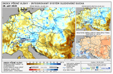Index půdní vláhy - Evropa - 27. září 2020