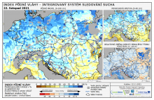 Index půdní vláhy - Evropa - 21. listopad 2021