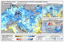 Index půdní vláhy - Evropa - 27. listopad 2022