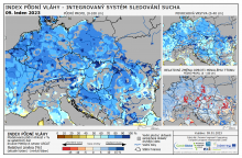 Index půdní vláhy - Evropa - 8. leden 2023