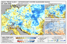 Index půdní vláhy - Evropa - 6. srpen 2023