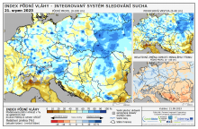 Index půdní vláhy - Evropa - 20. srpen 2023