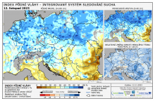 Index půdní vláhy - Evropa - 11. listopad 2023