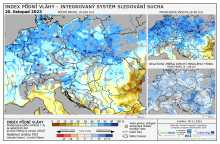 Index půdní vláhy - Evropa - 19. listopad 2023