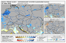 Index půdní vláhy - Evropa - 14. leden 2024